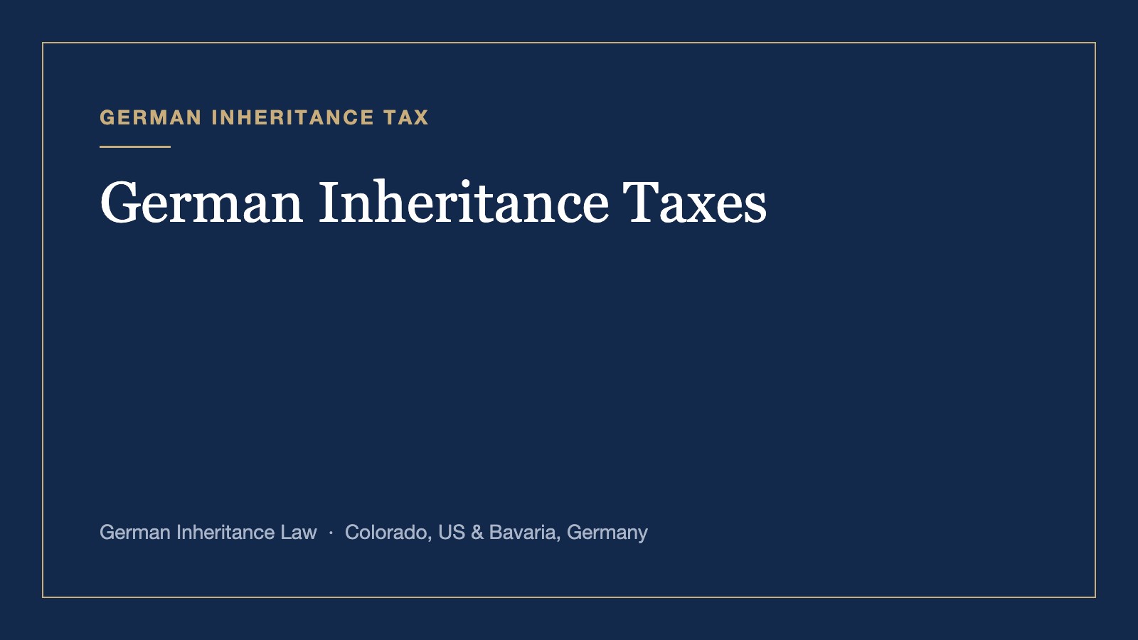 German Inheritance Taxes