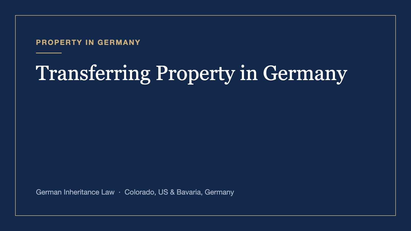 Transferring Property in Germany